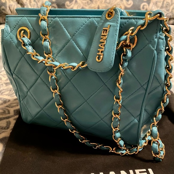 💙CHANEL😍Mini Matelasse Light Blue Lambskin Bag - Picture 15 of 15